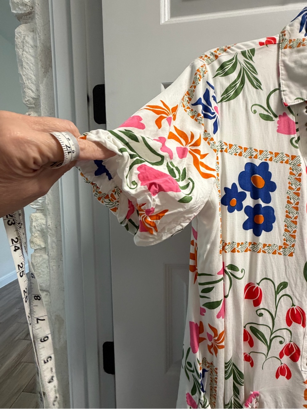 Floral Button-Front Romper - Lined - Picture 4 of 10